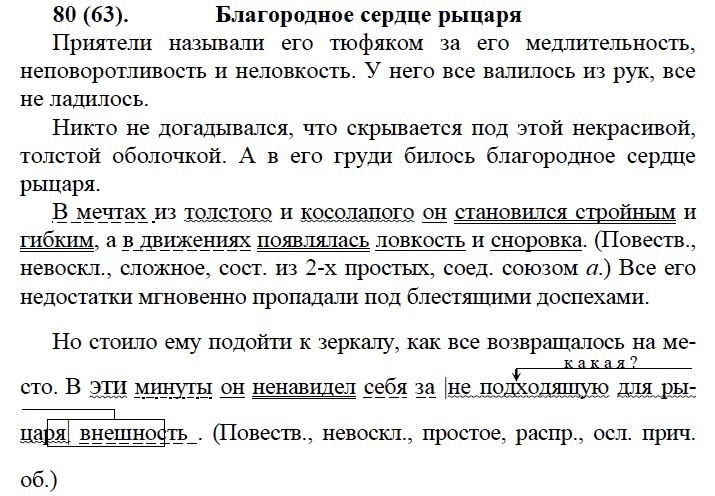 Страница (упражнение) 80 учебника. Ответ на вопрос упражнения 80 ГДЗ решебник - зеленый старый учебник по русскому языку 7 класс Баранов, Ладыженская, Тростенцова